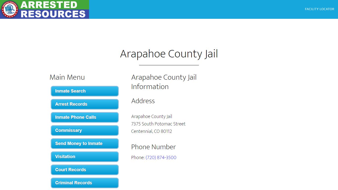 Arapahoe County Jail - Inmate Search - Centennial, CO